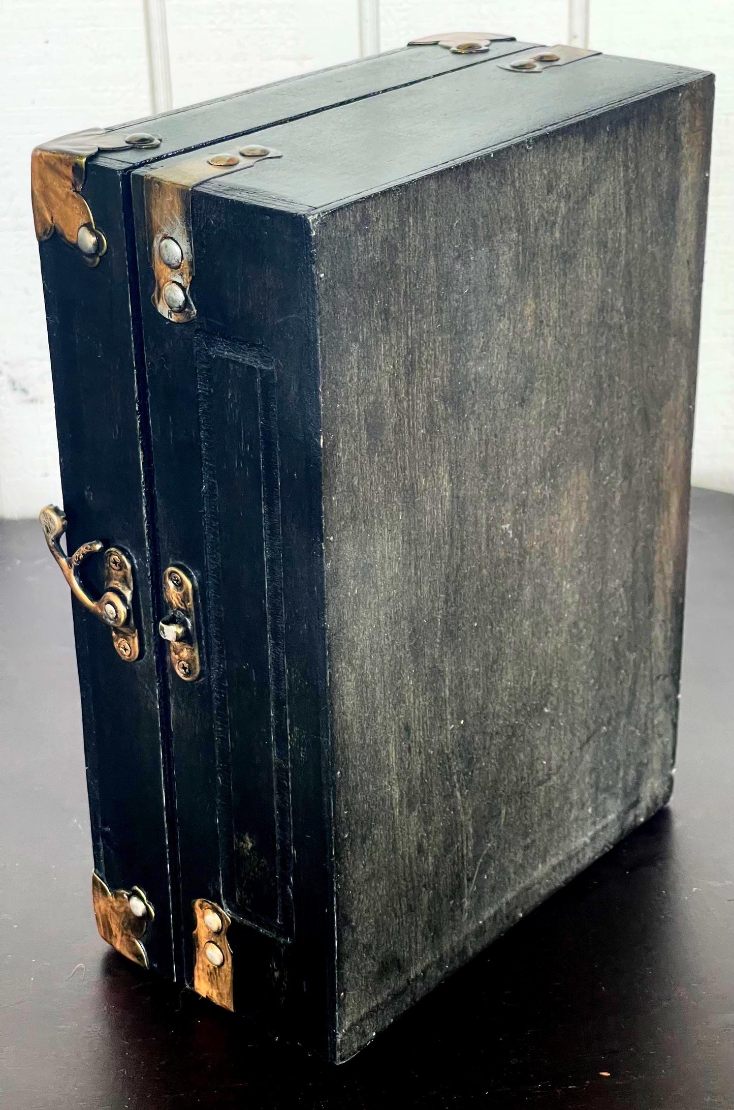 Artisan Horse Keepsake Box | Friesian Stallion “Salvatore” | Hand Painted Wood, Gloss Varnish, Velvet Interior