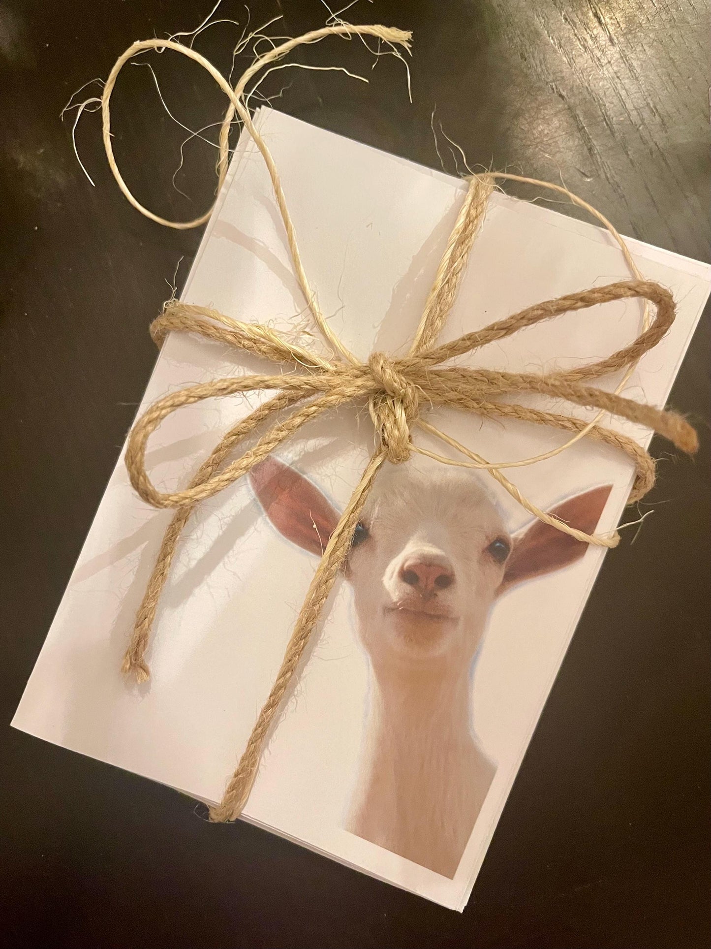 Baby Goat Kid Note Cards, White goat greeting card, goat kid stationary, blank note card set, goat thank you cards, custom greeting cards