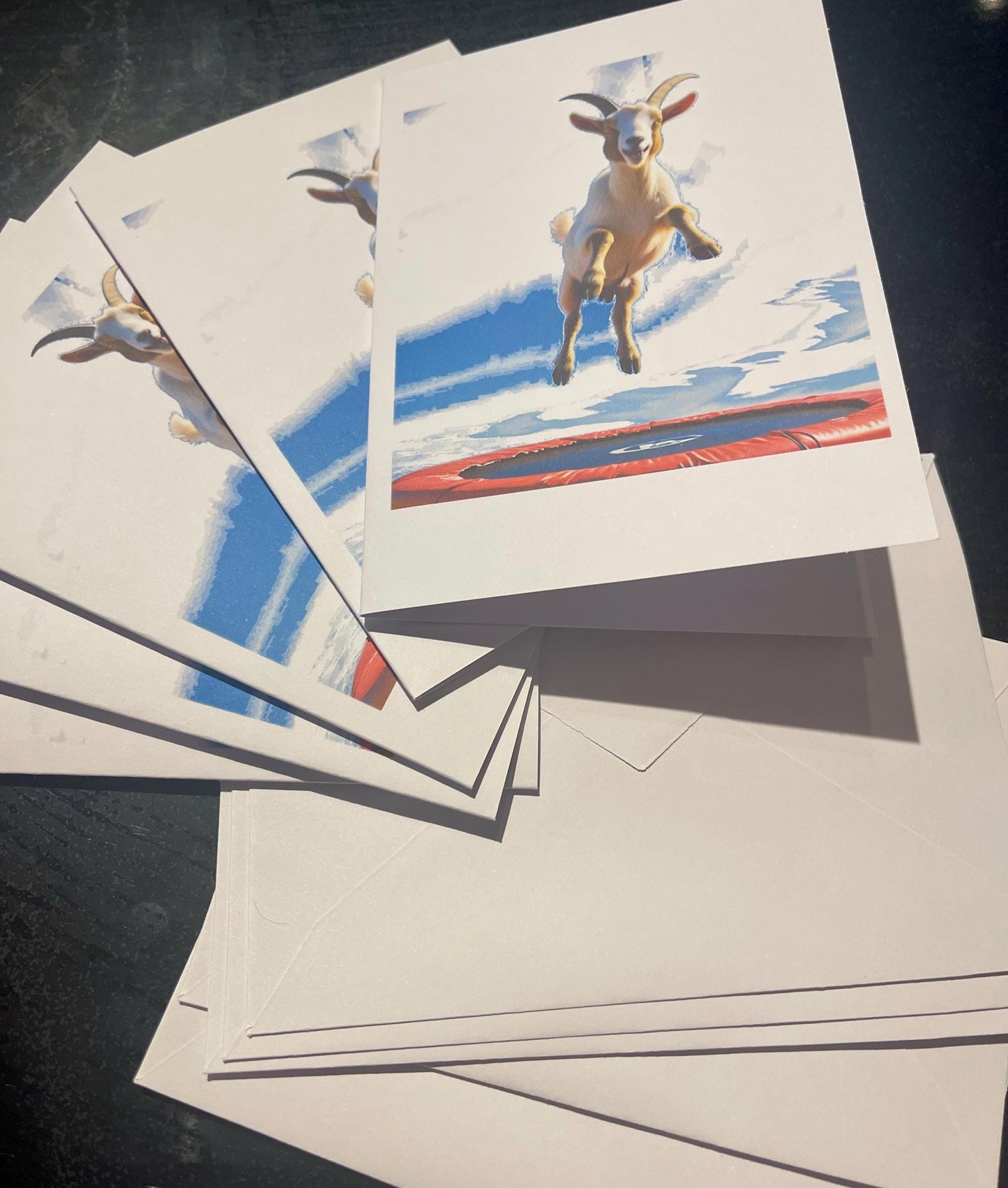 Funny Goat Note Card Set – Set of 5 Blank Goat Greeting Cards with Envelopes – Baby Animal Stationery Pack – Cute Goat Notecards - baby goat