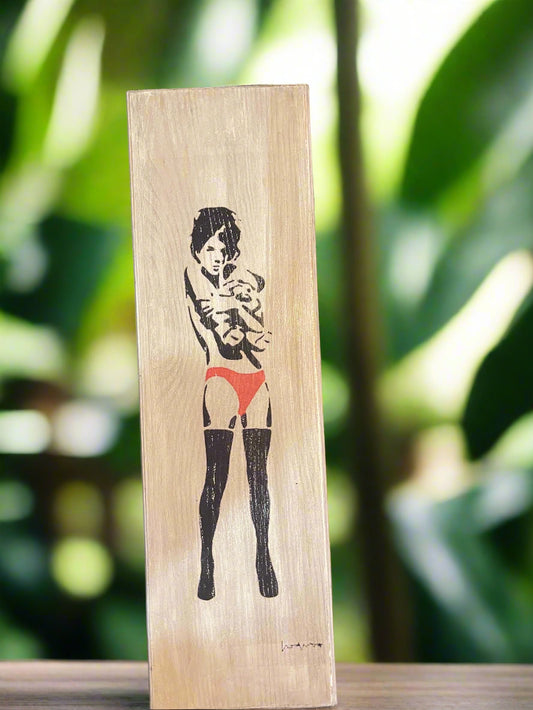 Banksy Inspired Art Box – Ink Transfer on Stained Wood | Velvet Lined Keepsake or Jewelry Box | Street Art Gift, Urban Decor