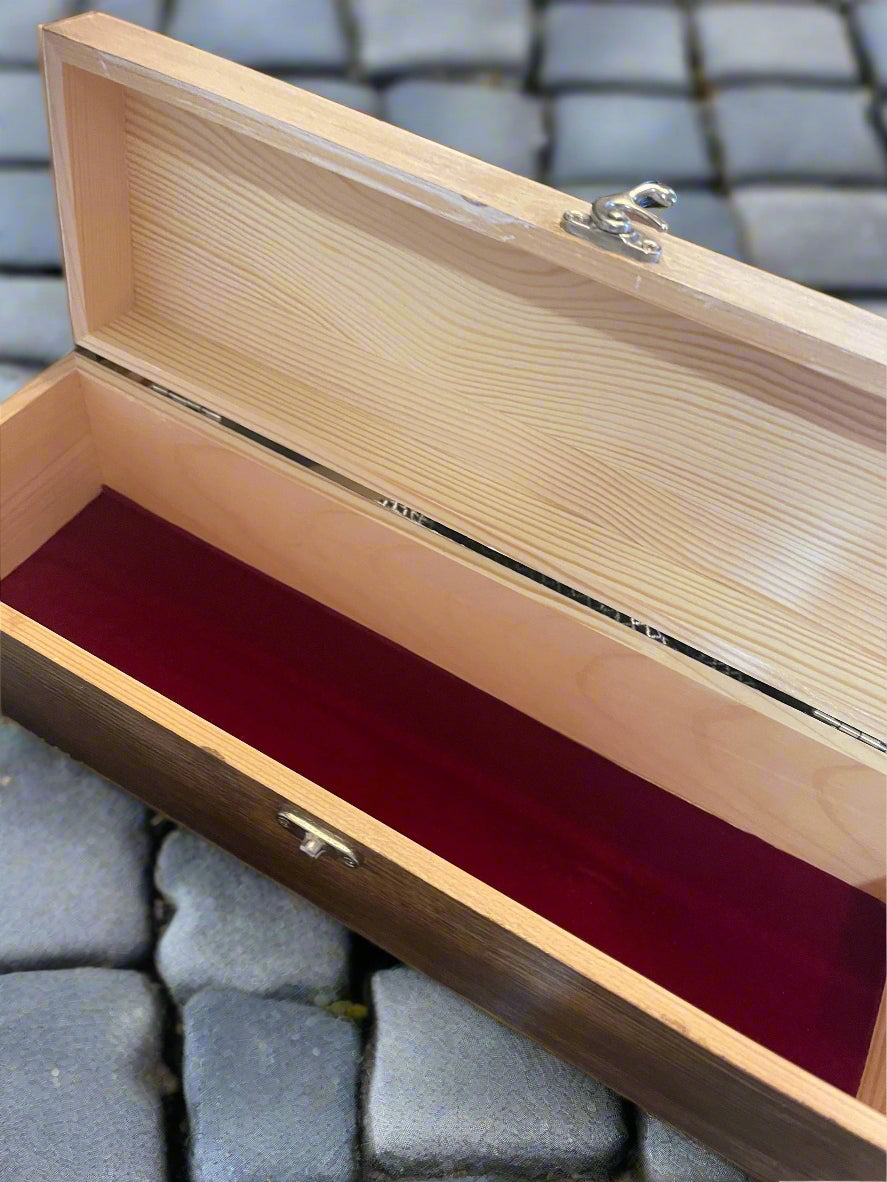 Banksy Inspired Art Box – Ink Transfer on Stained Wood | Velvet Lined Keepsake or Jewelry Box | Street Art Gift, Urban Decor