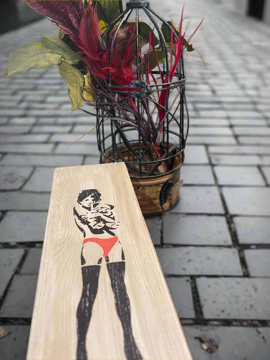 Banksy Inspired Art Box – Ink Transfer on Stained Wood | Velvet Lined Keepsake or Jewelry Box | Street Art Gift, Urban Decor