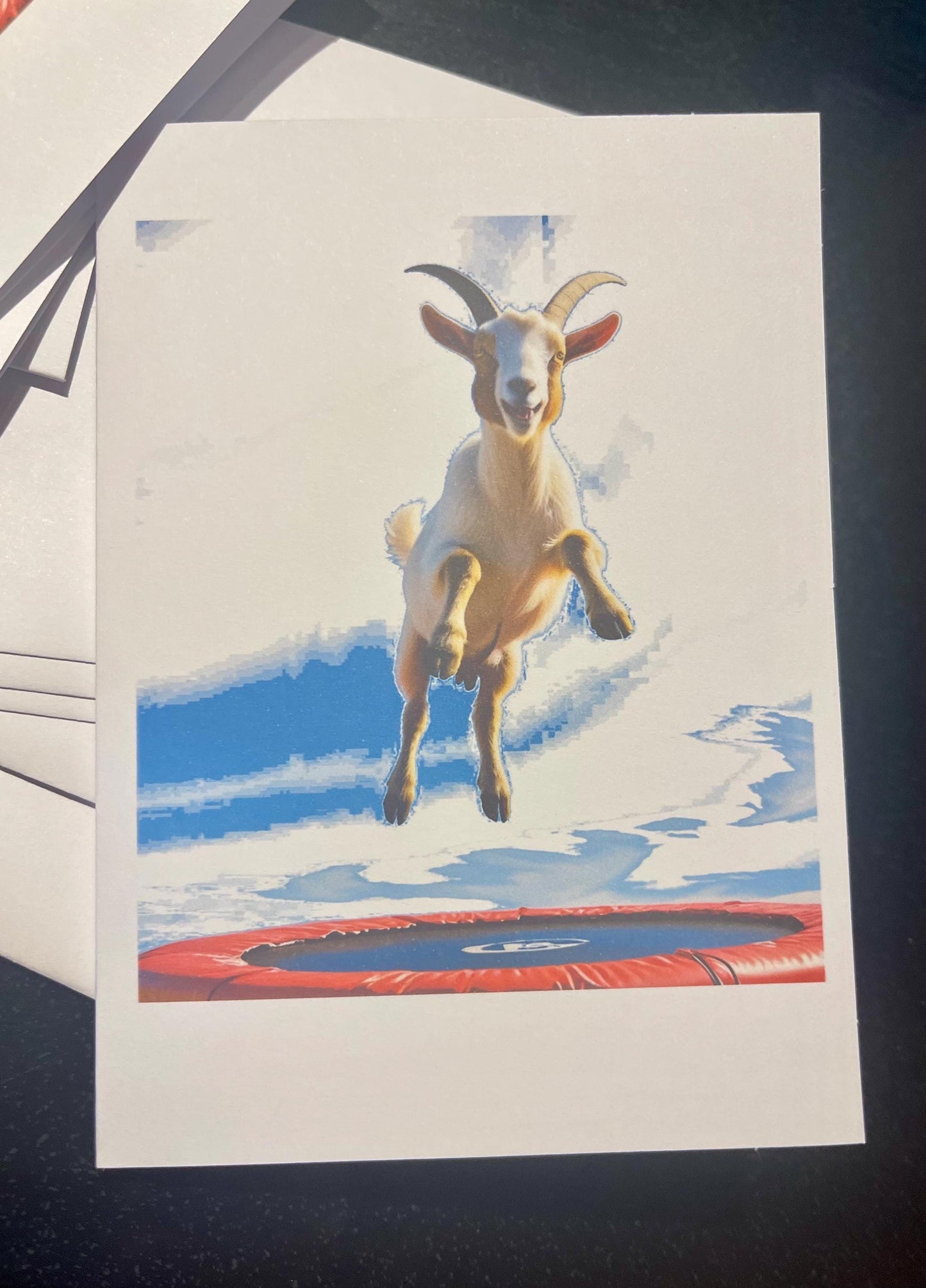 Funny Goat Note Card Set – Set of 5 Blank Goat Greeting Cards with Envelopes – Baby Animal Stationery Pack – Cute Goat Notecards - baby goat