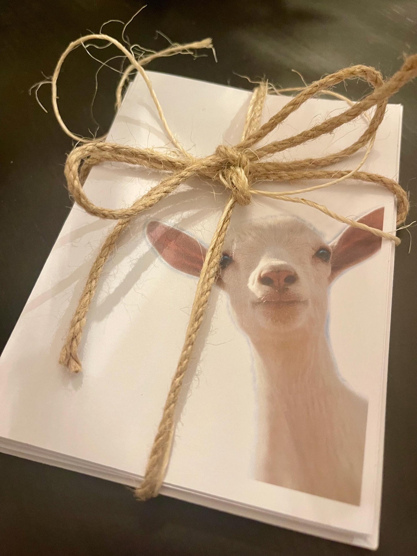 Baby Goat Kid Note Cards, White goat greeting card, goat kid stationary, blank note card set, goat thank you cards, custom greeting cards