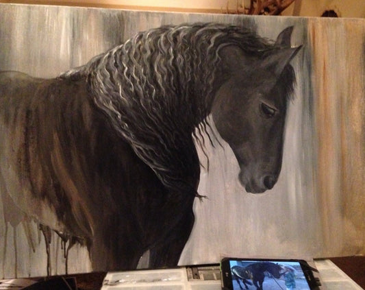 Gallery Canvas Print of Horse Painting, Horse Oil Painting, Horse Art, equine art, Salvatore